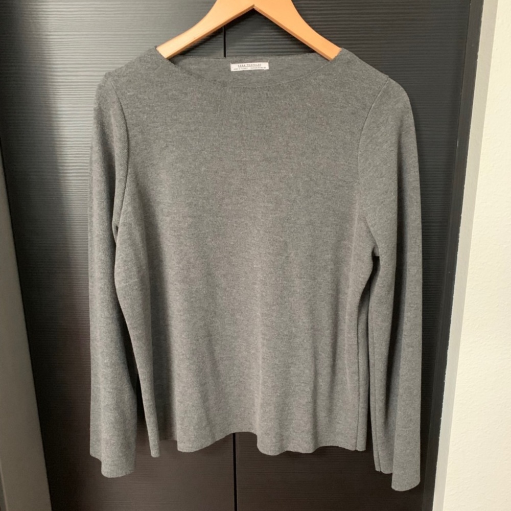 Zara Trafaluc Heather Grey Sweater Top